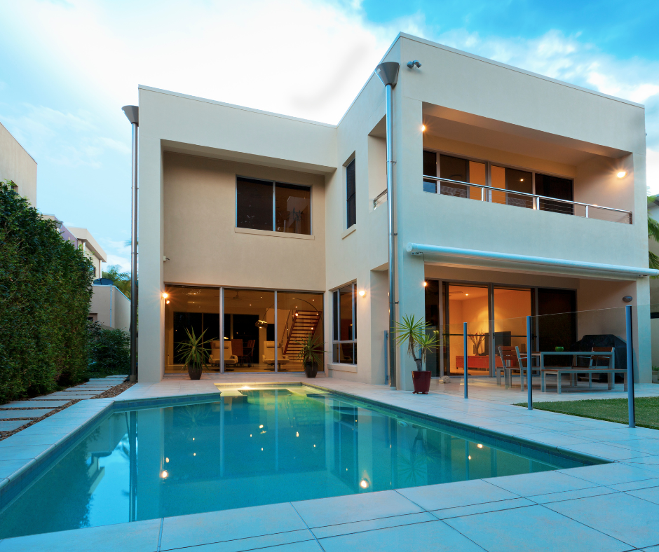 luxury house is big and beautiful.