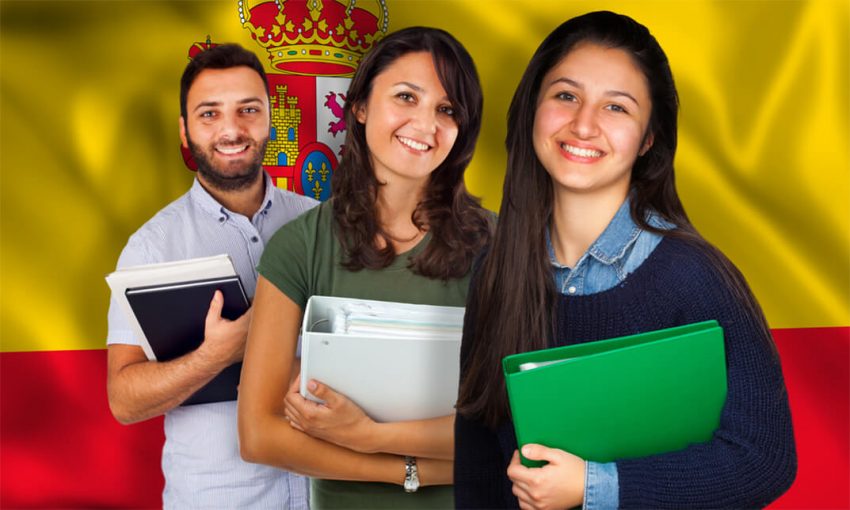 Students learning Spanish in Spain.